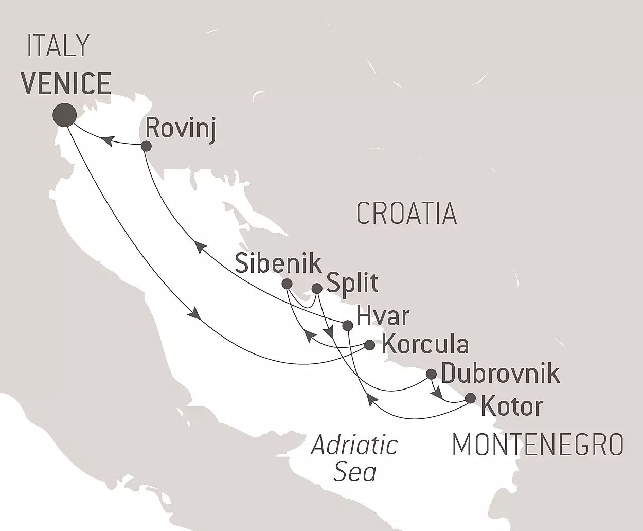 The best of Croatia Itinerary Map