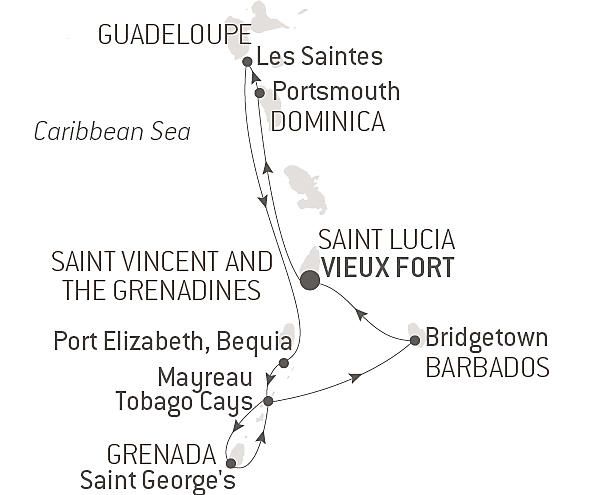 Cruising the Caribbean's Windward Islands - with Smithsonian Journeys Itinerary Map