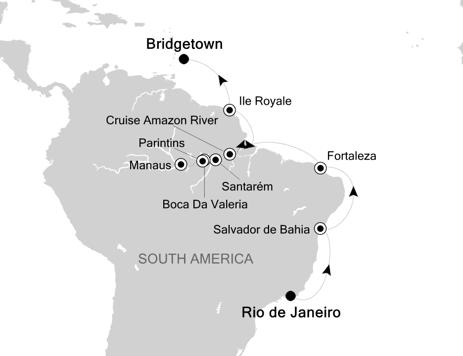 South America Cruise Itinerary Map