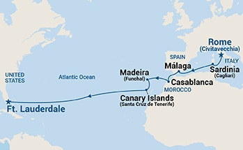 16-Day Moroccan Passage Itinerary Map