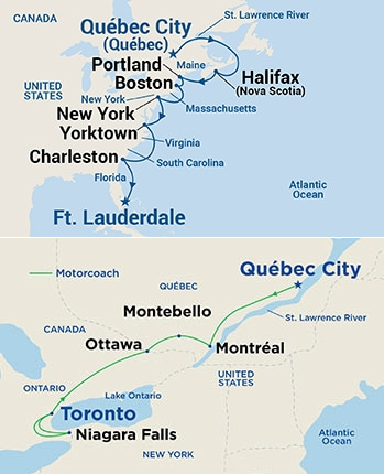 19-Day Maple Explorer - Tour 2B Itinerary Map