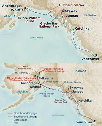 Denali Explorer - Tour DB4 (CruiseTour) Itinerary Map
